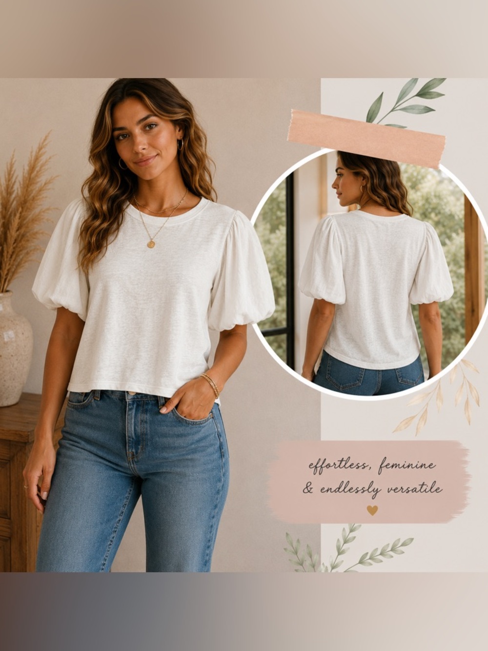 Joie Puff-Sleeve Short-Sleeve Tee